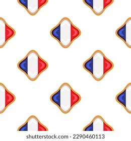 Pattern cookie with flag country France in tasty biscuit, pattern cookie consist of flag country France on natural biscuit, fresh biscuit cookie with flag country France it creative pattern sweet food