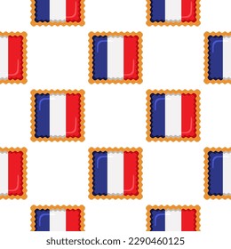 Pattern cookie with flag country France in tasty biscuit, pattern cookie consist of flag country France on natural biscuit, fresh biscuit cookie with flag country France it creative pattern sweet food