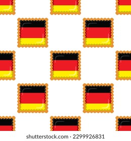 Galleta de patrón con el país de la bandera Alemania en una galleta sabrosa, galleta patrón consisten en el país de la bandera Alemania en galleta natural, galleta fresca de galleta con el país de la bandera Alemania patrón creativo comida dulce