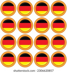 Galleta de patrón con el país de la bandera Alemania en una galleta sabrosa, galleta patrón consisten en el país de la bandera Alemania en galleta natural, galleta fresca de galleta con el país de la bandera Alemania patrón creativo comida dulce