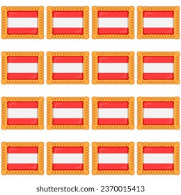 Pattern cookie with flag country Latvia in tasty biscuit, pattern cookie consist of flag country Latvia on natural biscuit, fresh biscuit cookie with flag country Latvia creative pattern sweet food