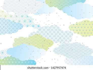 Pattern of cool light blue Japanese pattern