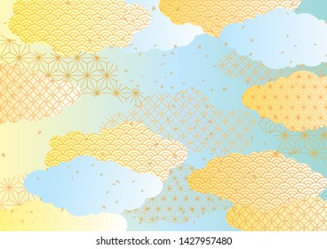 Pattern of cool light blue Japanese pattern