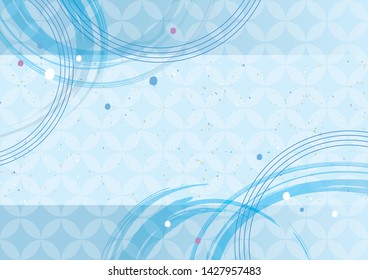 Pattern of cool light blue Japanese pattern