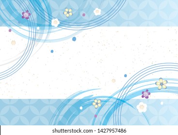 Pattern of cool light blue Japanese pattern