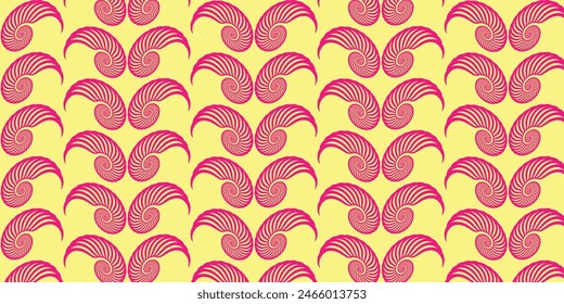 Pattern with a cool red wing motif on a yellow background