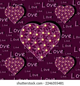 Pattern with cornflowers in the shape of a heart on the viva magenta background. Valentines day card. Valentine concept. Website banner with heart.