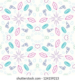 Pattern with cosmetics for your background, textile, interior and design