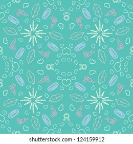 Pattern with cosmetics for your background, textile, interior and design