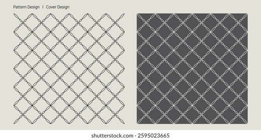 a pattern cover design with a string woven into it