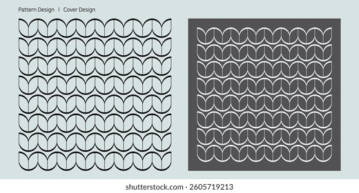 Pattern cover design with tulips repeated