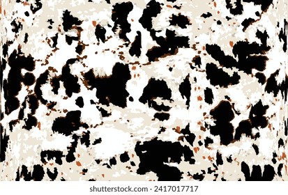 pattern cow leather natural print animal skin spots on a white background. Mammals Fur texture. Design elements leather. Camouflage predator. Vector illustration