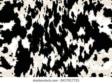 pattern cow leather natural print animal skin spots on a white background. Mammals Fur texture. Design elements leather. Camouflage predator. Vector illustration