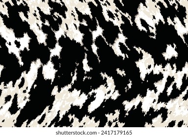 pattern cow leather natural print animal skin spots on a white background. Mammals Fur texture. Design elements leather. Camouflage predator. Vector illustration black white background