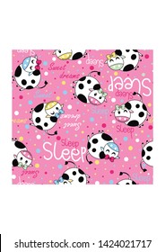Pattern Cow Sweet Dream Vector