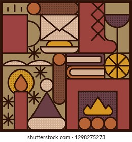 Pattern: cozy evening. Vector illustration