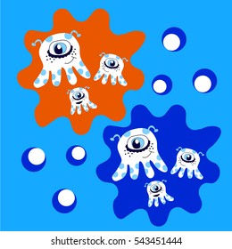 pattern crank and blue and white circles