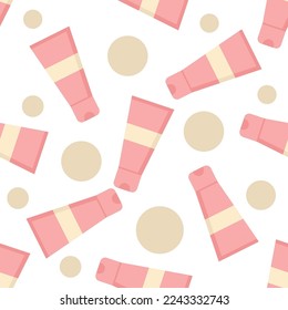 Pattern of cream tube and beige circle