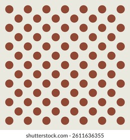 Pattern created by brown polka dots on a white background