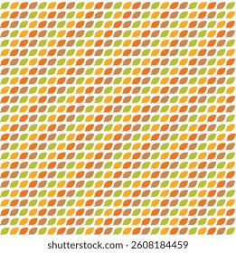 Pattern created by lines of small autumn coloured leaves
