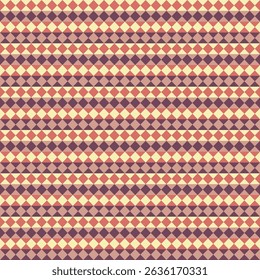 Pattern created by pale yellow, tan, brown diamonds