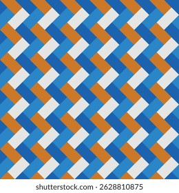Pattern created by shades of blue, gold and off-white diagonal rectangles