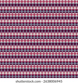 Pattern created by shades of grey, deep pink and purple diamonds