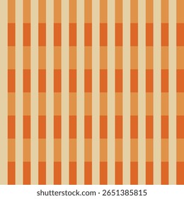 Pattern created from cream stripes and pale and bright orange rectangles