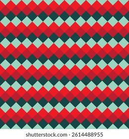 Pattern created from festive coloured diamonds with a twist of neon mint green