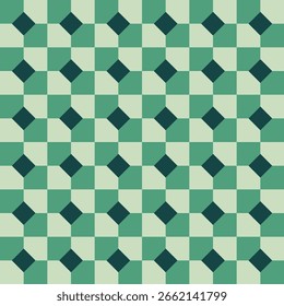 Patrón creado a partir de cuadrados verdes y diamantes