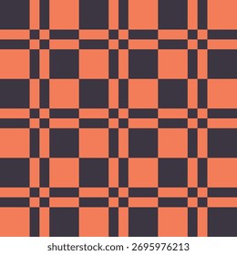 Patrón creado a partir de cuadrados y rectángulos de naranja y carbón 