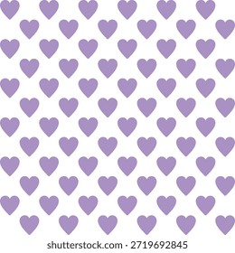 Pattern created from purple hearts on a transparent background