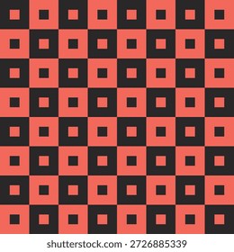 Patrón creado a partir de Pequeños cuadrados de coral y negro en Grandes cuadrados de coral y negro 