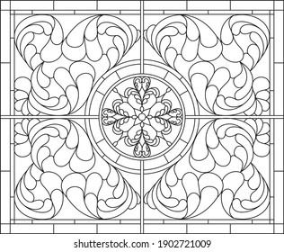 Pattern for creating stained glass in the Tiffany technique for window or ceiling.