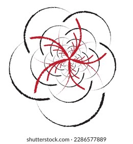 Pattern Creation of Blackhole Like Flower Are Blooming Spiral Vector