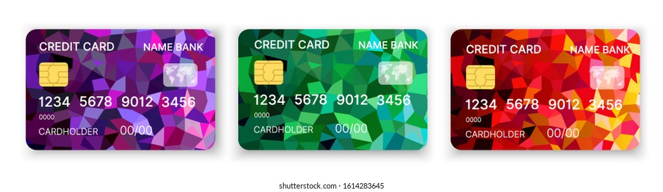 Pattern credit card in bright brilliant abstract style stock illustration set of design elements