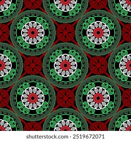 Pattern with crochet granny square with flowers wallpaper handmade decorative art design print