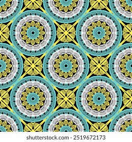 Muster mit Häkeln Granny Quadrat mit Blumen Tapete handgemachte dekorative Kunst Design Print