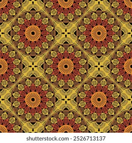 Pattern with crochet granny square with flowers wallpaper handmade decorative art design print	
