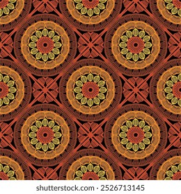 Muster mit Häkeln Granny Quadrat mit Blumen Tapete handgemachte dekorative Kunst Design Print	
