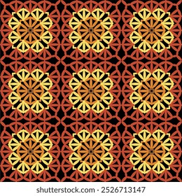 Muster mit Häkeln Granny Quadrat mit Blumen Tapete handgemachte dekorative Kunst Design Print	
