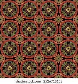 Pattern with crochet granny square with flowers wallpaper handmade decorative art design print	
