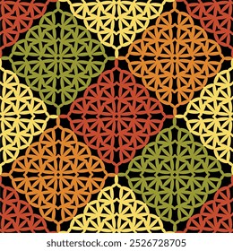 Pattern with crochet granny square with flowers wallpaper handmade decorative art design print	
