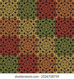 Muster mit Häkeln Granny Quadrat mit Blumen Tapete handgemachte dekorative Kunst Design Print	
