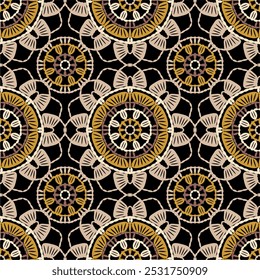 Pattern with crochet granny square with flowers wallpaper handmade decorative art design print	