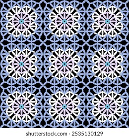 Pattern with crochet granny square with flowers wallpaper handmade decorative art design print	
