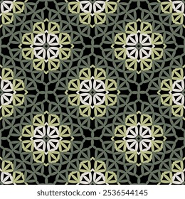 Pattern with crochet granny square with flowers wallpaper handmade decorative art design print	