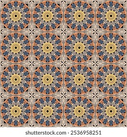 Muster mit Häkeln Granny Quadrat mit Blumen Tapete handgemachte dekorative Kunst Design Print	