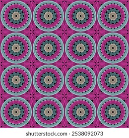 Pattern with crochet granny square with flowers wallpaper handmade decorative art design print	