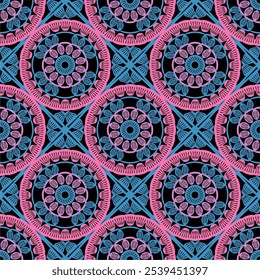 Padrão com quadrado de vovó de crochê com flores papel de parede artesanal arte decorativa design imprimir	